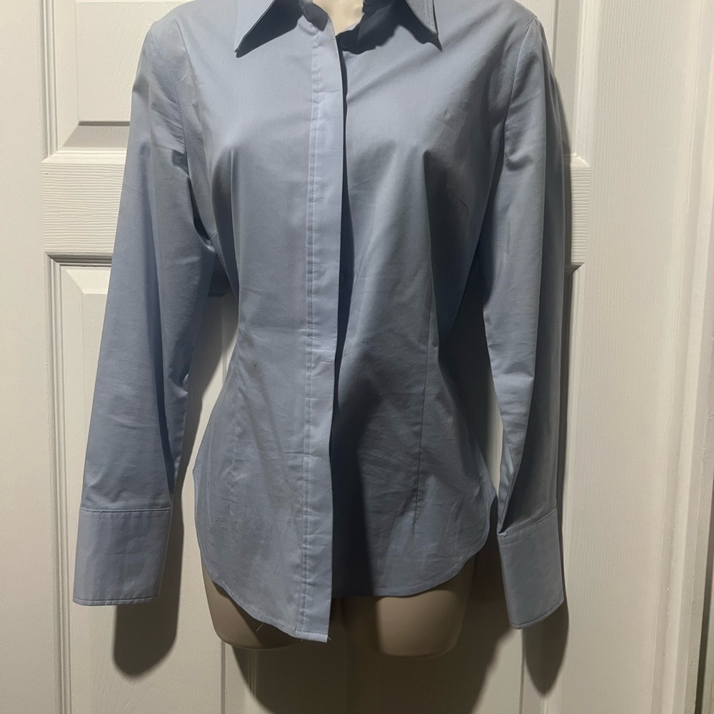 Classic Blue Women’s button down Shirt